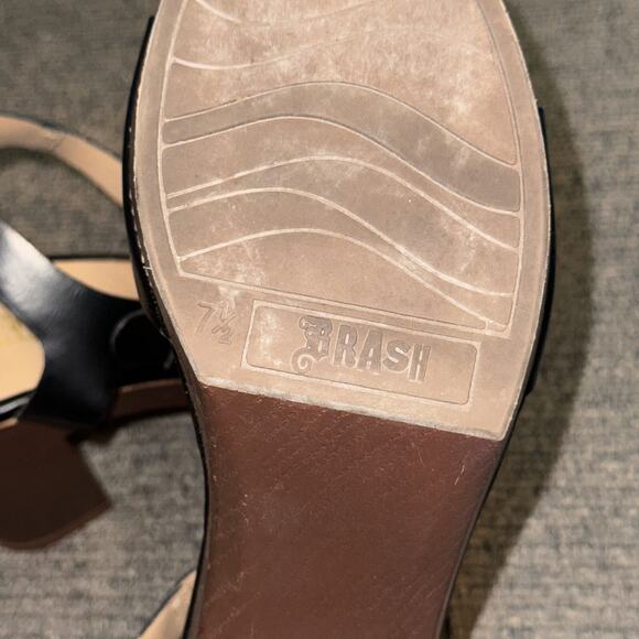 Brash Chunky Platform Heel Sandals Women's 7.5 Black Brown Ankle Straps Shoes - Picture 6 of 8